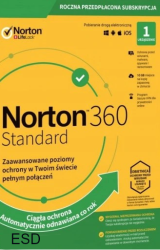 Norton 360 Standard 1 urządzenie 1 rok +10 GB + SecureVPN